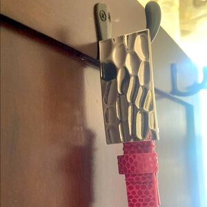 Red Textured Belt from Chico’s with stunning Silver Buckle